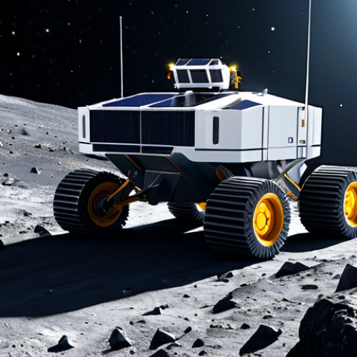 Robotic Mining on an Asteroid**

"A fully clothed robotic mining vehicle, designed for space, extracting resources from a rocky asteroid surface. Solar panels are visible for power. Debris and dust float in the low gravity environment. In the background, a distant Earth is visible. Safe for work, appropriate content, professional, fully clothed, perfect anatomy, correct proportions, natural pose, high quality rendering, detailed textures, realistic lighting."

**