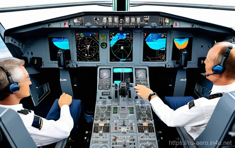 보잉 vs 에어버스 기술 비교 - Boeing vs. Airbus Cockpit Experience**

A detailed, realistic image of two separate modern airplane ...