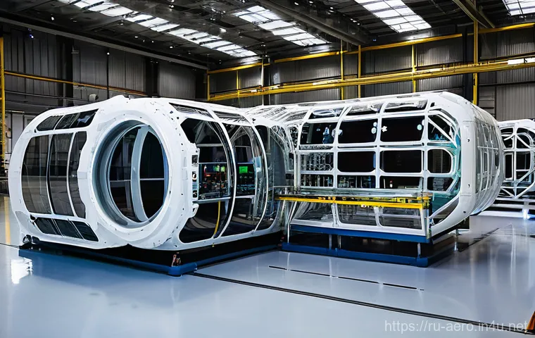 항공기 제조 공정 - **"Blueprint to Reality: The Collaborative Design Studio"**
    "A wide-angle shot inside a spacious...