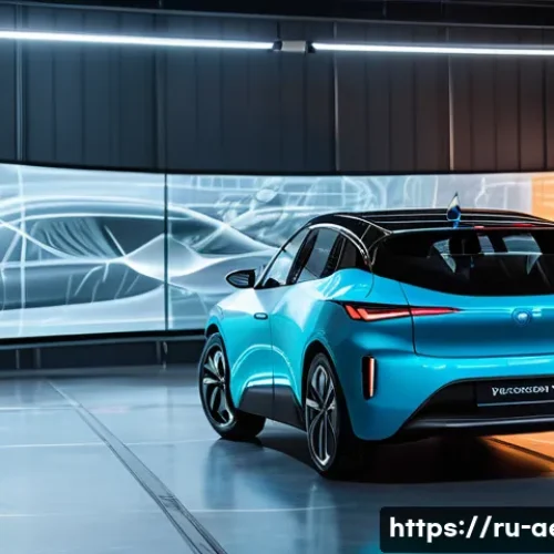 Home 26 공기역학 시뮬레이션 - A highly detailed scene of an advanced automotive aerodynamic testing environment featuring a sleek ...